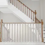 2 Sets Anti Fall Netting, Stair guardrail Safety Net, PET Balcony Mesh Fence Net,Family Safety Rail Net,Sturdy Mesh Fabric Material Net,Security Guards for Pet/Toy Both Indoors and Outdoors.9.8 ft