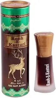 Generic Rooh E Kasturi Attar, 6ml, Alcohol-Free Floral Musk Perfume for Men, Glass Bottle