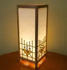 Square Wooden lantern Lamp Paulownia leaf Japanese Traditional Moody Modern JP