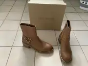 Steve Madden Cordelia Leather Lug Sole Boots Sz 9 NIB! Cognac