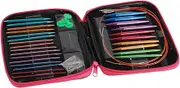 Zixyqol 13 Pairs of Interchangeable Circular Knitting Needles Set, 3mm to 10mm Aluminum Alloy Knitting Needle with Case, Knitting Kit for Beginners