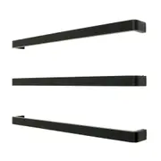 Radiant VAIL Heated/Non-Heated Low Voltage Single Square Towel Rail - 650mm - Matte Black (1 Piece)