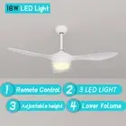 52" Ceiling Fan Remote DC Motor LED Light Quiet Opearation 3 Blades White