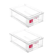 2x Boxsweden Crystal Stackable Organiser Drawer 32cm Plastic Storage Container