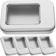 Beaupretty 5pcs Box Nail Art Storage Box Pick Holder Paint Storage Containers Bead Storage Organizer Mini Tin Containers Portable Travel Silver Stainless Steel