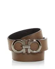 Salvatore Ferragamo Men's Double Gancini Reversible Leather Belt 115 cm / 46 in