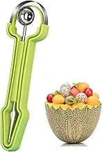1 Pack 3 in 1 Melon Baller Scoop Set, Stainless Steel Fruit Carving Tools Set, Watermelon Scoop, Cantaloupe Dig Pulp Separator, Fruit Scooper Seed Remover Cutter