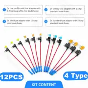 12XCar Add-a-Circuit Fuse Adapter w/ 5/20Amp Standard Mini Tap Blade Fuse Holder
