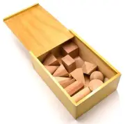 3 Dimensional Geometrical Shape Learning: Set of 19 in Hardwood Case