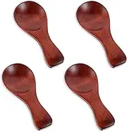 Oruola 4pcs Salt Spoon,Small Wooden Spoons,3.3 X 1.4 In Wooden Spoon for Honey,Wood Utensils Set,Mini Wooden Spoons for Tea Coffee Jam Sugar Ice Cream Sauce Bath Salts Stirring Spoons