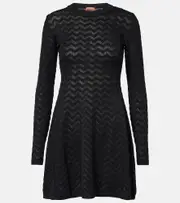 [Missoni] Missoni Zig Zag cotton-blend minidress AU 10 black