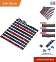 9PC Socket Organizer Set - ABS, 1/4" 3/8" 1/2" - Premium Quality, Multi-Color