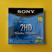 NEW Sony 2HD Diskettes IBM Formatted 1.44 MB 3.5" Floppy Disk 10pack