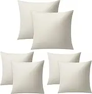 Sublimation Pillow Covers Blank 16x16 Inch Linen Throw Pillow Cases Bulk for HTV Heat Transfer Vinyl Set of 6 Off-White