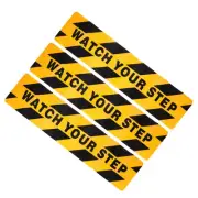 3 Pack Watch Your Step Warning Stickers, (Yellow Black, 24 x 6-inch)