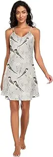 [FRODOTGV] Women's Nightgowns spaghettis Strap Chemises Loungewear Cute Swallow Birds Cute Sleepdress for Women S