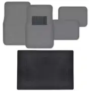 5PC Car Floor Mats Liners Plus Cargo Trunk Mat Extra Cushion Carpet- Medium Gray (for: Mazda)