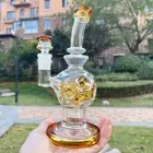 Amber 8" Glass Bong Fab Egg Ball Perc Pyrex Smoking Hookah Bubbler Filter W/Bowl