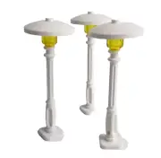 LEGO® 3 Pack Street Light White Support 2 x 2 x 7 Lamp Post Yellow Bulb 4x4 Top