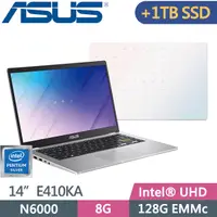 在飛比找PChome24h購物優惠-ASUS E410KA-0341WN6000 夢幻白(Pen