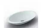 PEACOCK Bathroom Oval Slim Solid Surface STONE Vanity Basin Matte/Gloss White