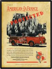 1949 American LaFrance Fire Truck New Metal Sign: FDNY, New York Fire Department