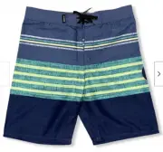 HURLEY BOY BOARDSHORTS FUCTIONAL DRAWCORD SWIMMING TRUNKS(BLUE/GREEN 16)NWT