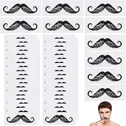 50PCS Stick on Mustache Stickers, PVC Fake Mustache Stickers Bulk, Easy Paste Anti-Fouling and Anti-Stick Fake Beard Stickers for Mens Styling