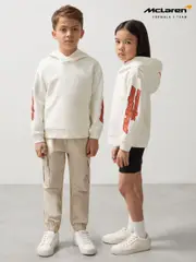 Reiss White Zak 3-9 yrs McLaren F1 Team Cotton Logo Hoodie Unisex Fit (AP0278) | $80