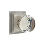 Emtek Providence Crystal Door Knob Privacy Set Wilshire Rosette Pewter