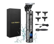 Upgraded Hair Trimmer for Men, Zero Gapped Cordless Clippers for Hair Cutting with T Blade, Rechargeable Pro Li Shaver Trimmer with LED Display, Gift for H