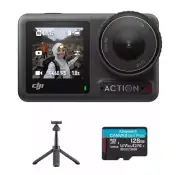 DJI Osmo Action 4 Action Camera Bundle (Extension Rod + 128GB Memory Card) NEW