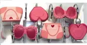 BHP Pink Girly Design - 12 Decorative Resin Shower Curtain Hook Set of 12 NEW