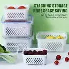 Fruit Veg Storage Containers Drain Basket For Fridge With Lids & Colanders