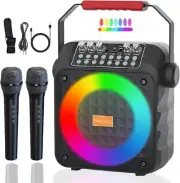Karaoke Machine, Bluetooth Speaker with Microphone, Portable Bluetooth Karaoke S