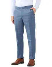 [Van Heusen] Slim Slub Check Suit Pant in Blue