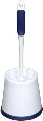 Rubbermaid Comfort Grip Toilet Bowl Brush and Caddy Set, Soft Rubber Handle, Whi
