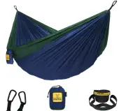 Wise Owl Outfitters Camping Portable Hammock Tree Straps Single Navy Forest