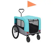 Pet Bike Trailer Jogging Stroller Convertible Dual Entry Mesh Windows Foldable