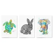 Set of Animal Mandala Pattern Abstract Wall Art #2