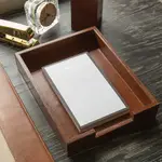 Pigeon & Poodle Stirling Tobacco Full Grain Leather Desk Accessories, Set of 4