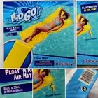 FLOAT N ROLL AIR MAT LOUNGE BESTWAY H2O GO POOL LOUNGE WITH PILLOW YELLOW NIB