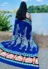 HANDCRAFTED ALPACA WOOL BLANKET (Alpaca Herd II) FREE SHIPPING FROM USA