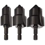 3PCS Alloy Countersink Chamfer Tool Stable Flute Chamfering Bit for Woodworkingϟ