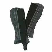 Child's Ribbed Suede Black Half Chap Color Black Size Tall C 464335BLK-TALC