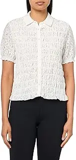 [Lucky Brand] Women's Smocked Lace Button Front Top