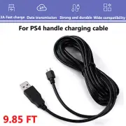 9.85 ft Wireless Controller USB FAST Charger Cord Charging Cable For PS4