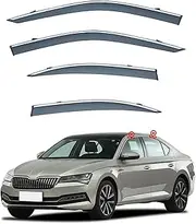 4Pcs Car Wind Deflectors for Skoda for Superb Mk3-B8 2016-2020 2021 2022 2023, Side Window Ventilated Visors Rain Deflector