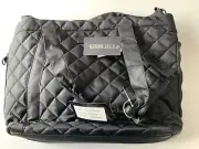 STEVE MADDEN Black Quilted Weekender Bag Large Zip Duffle Overnight Tote 20" nwt