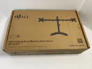 WALI Dual LCD Monitor Mount Free Standing Fully Adjustable Desk Fits Two 13”-27”